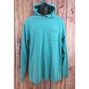 Vineyard Vines Mens Striped Hoodie XL Turquoise Blue